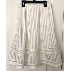 Brand New H&M White Midi Skirt Size 6